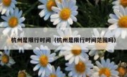 杭州是限行时间（杭州是限行时间范围吗）