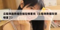 云服务器数据存储在哪里找（云服务数据存到哪里了）