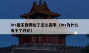 ins看不到评论了怎么回事（ins为什么看不了评论）