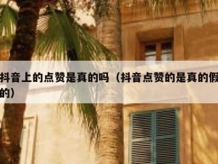 抖音上的点赞是真的吗（抖音点赞的是真的假的）