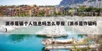 派币是骗个人信息吗怎么举报（派币是诈骗吗）