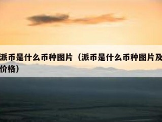 派币是什么币种图片（派币是什么币种图片及价格）