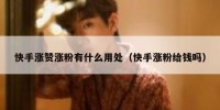 快手涨赞涨粉有什么用处（快手涨粉给钱吗）