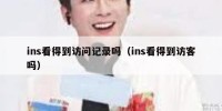 ins看得到访问记录吗（ins看得到访客吗）