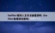 twitter看别人主页会被看到吗（twitter能看到访客吗）