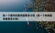 租一个国外的服务器要多少钱（租一个美国服务器要多少钱）