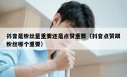抖音是粉丝量重要还是点赞重要（抖音点赞跟粉丝哪个重要）