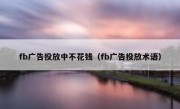 fb广告投放中不花钱（fb广告投放术语）