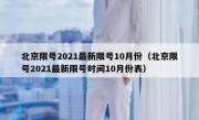 北京限号2021最新限号10月份（北京限号2021最新限号时间10月份表）