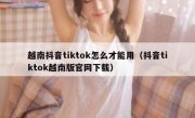 越南抖音tiktok怎么才能用（抖音tiktok越南版官网下载）