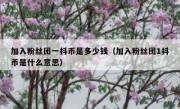 加入粉丝团一抖币是多少钱（加入粉丝团1抖币是什么意思）