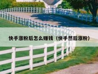 快手涨粉后怎么赚钱（快手然后涨粉）