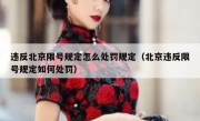 违反北京限号规定怎么处罚规定（北京违反限号规定如何处罚）
