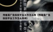 传播易广告投放平台工作怎么样（传播易广告投放平台工作怎么样啊）