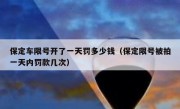 保定车限号开了一天罚多少钱（保定限号被拍一天内罚款几次）