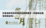 抖音加粉项目有哪些内容和要求（抖加粉丝是有效粉丝吗）
