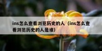 ins怎么查看浏览历史的人（ins怎么查看浏览历史的人是谁）
