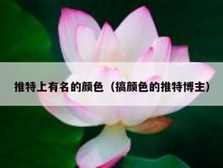 推特上有名的颜色（搞颜色的推特博主）
