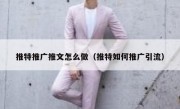 推特推广推文怎么做（推特如何推广引流）