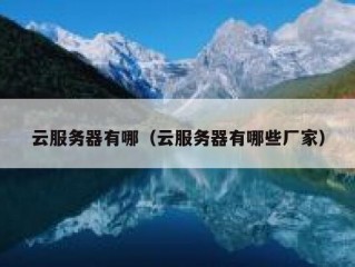 云服务器有哪（云服务器有哪些厂家）