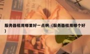 服务器租用哪里好一点啊（服务器租用哪个好）
