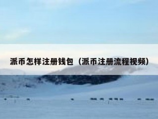 派币怎样注册钱包（派币注册流程视频）