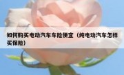 如何购买电动汽车车险便宜（纯电动汽车怎样买保险）