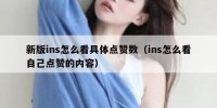新版ins怎么看具体点赞数（ins怎么看自己点赞的内容）