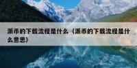 派币的下载流程是什么（派币的下载流程是什么意思）