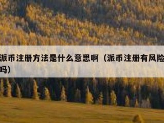 派币注册方法是什么意思啊（派币注册有风险吗）