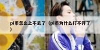 pi币怎么上不去了（pi币为什么打不开了）