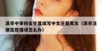 派币中审核名字是填写中文还是英文（派币注册出现错误怎么办）