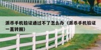 派币手机验证通过不了怎么办（派币手机验证一直转圈）