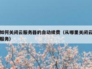 如何关闭云服务器的自动续费（从哪里关闭云服务）