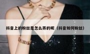 抖音上的粉丝是怎么弄的呢（抖音如何粉丝）
