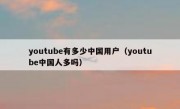 youtube有多少中国用户（youtube中国人多吗）
