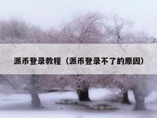 派币登录教程（派币登录不了的原因）
