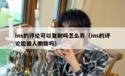 ins的评论可以复制吗怎么弄（ins的评论能被人删除吗）