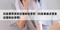 抖音里赞多好还是粉丝多好（抖音里面点赞多还是粉丝多呢）