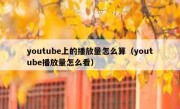 youtube上的播放量怎么算（youtube播放量怎么看）