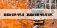 云服务器使用教程（云服务器使用教程视频）