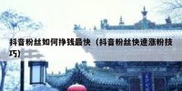 抖音粉丝如何挣钱最快（抖音粉丝快速涨粉技巧）