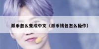 派币怎么变成中文（派币钱包怎么操作）