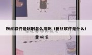 粉丝软件是啥啊怎么用啊（粉丝软件是什么）