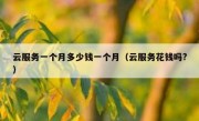 云服务一个月多少钱一个月（云服务花钱吗?）