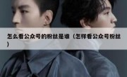 怎么看公众号的粉丝是谁（怎样看公众号粉丝）