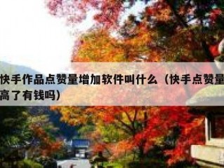 快手作品点赞量增加软件叫什么（快手点赞量高了有钱吗）