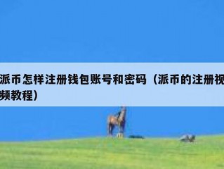 派币怎样注册钱包账号和密码（派币的注册视频教程）