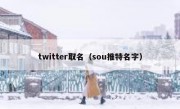 twitter取名（sou推特名字）