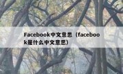 Facebook中文意思（facebook是什么中文意思）